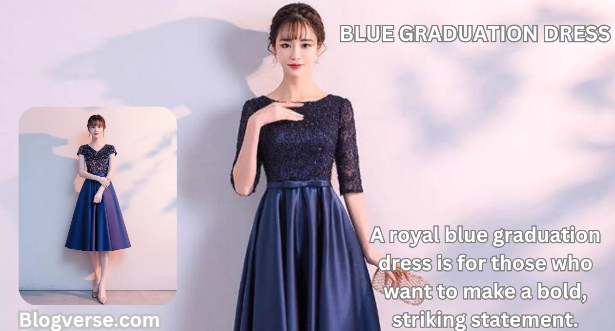 blue graduation dress