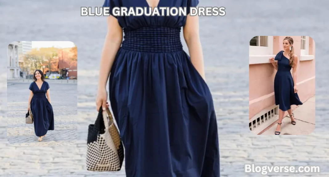 blue graduation dress