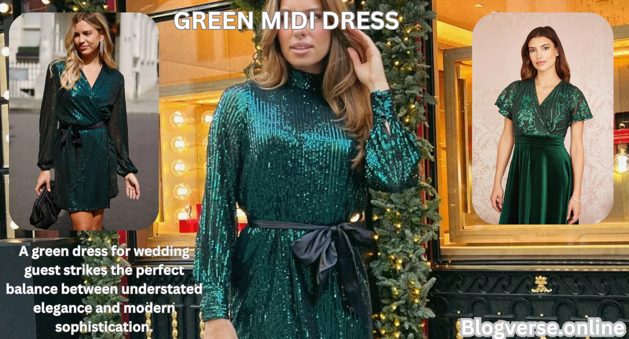 green midi dress