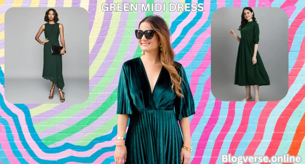 green midi dress